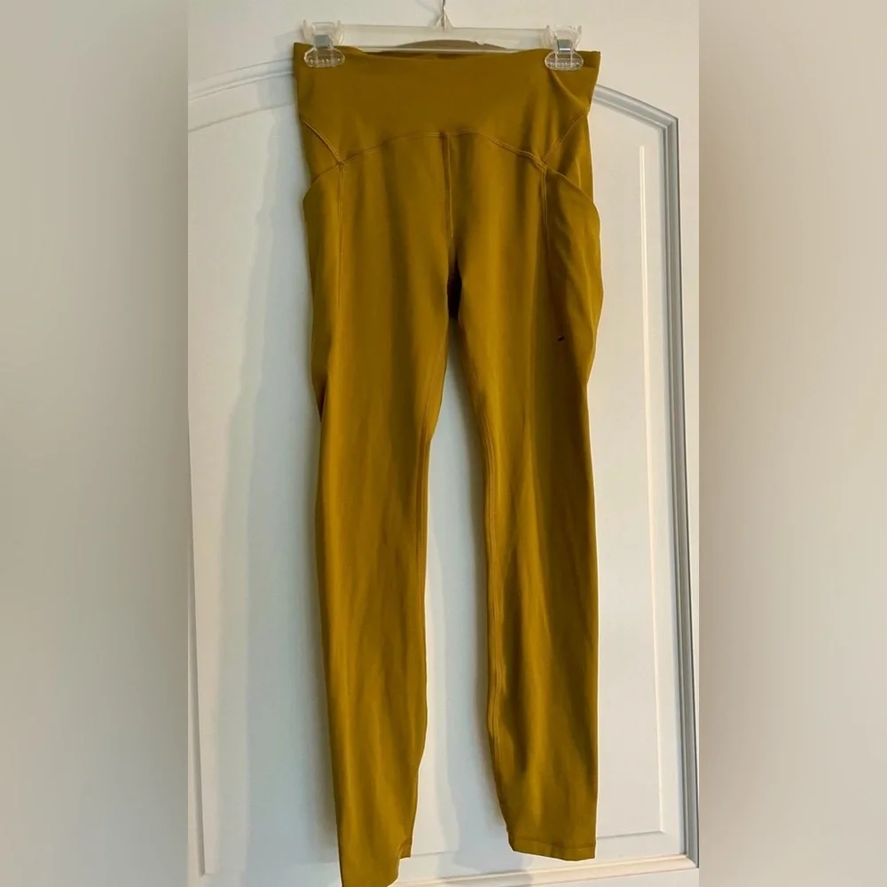 Lululemon Power Through Leggings Mustard Yellow